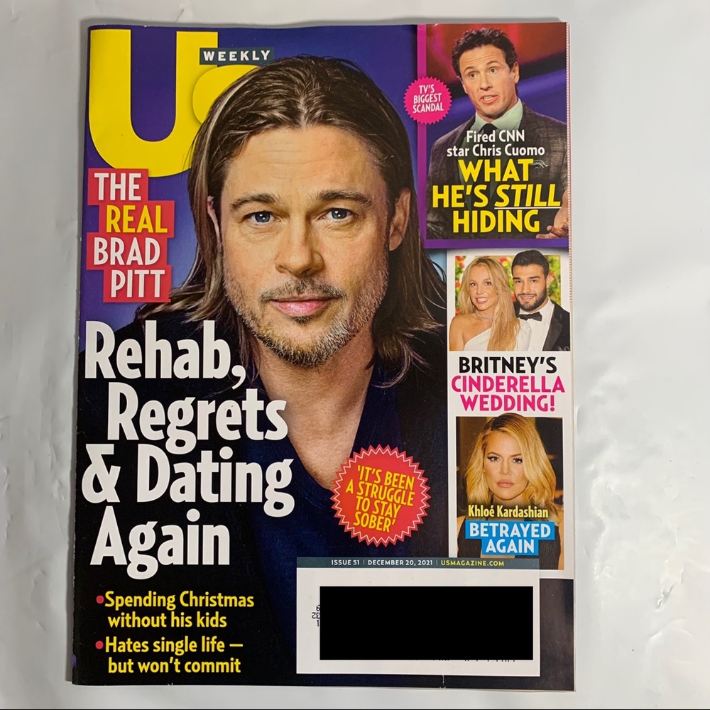 US Weekly Magazine December 20 2021 The Real Brad Pitt Chris Cuomo Britney Khloe